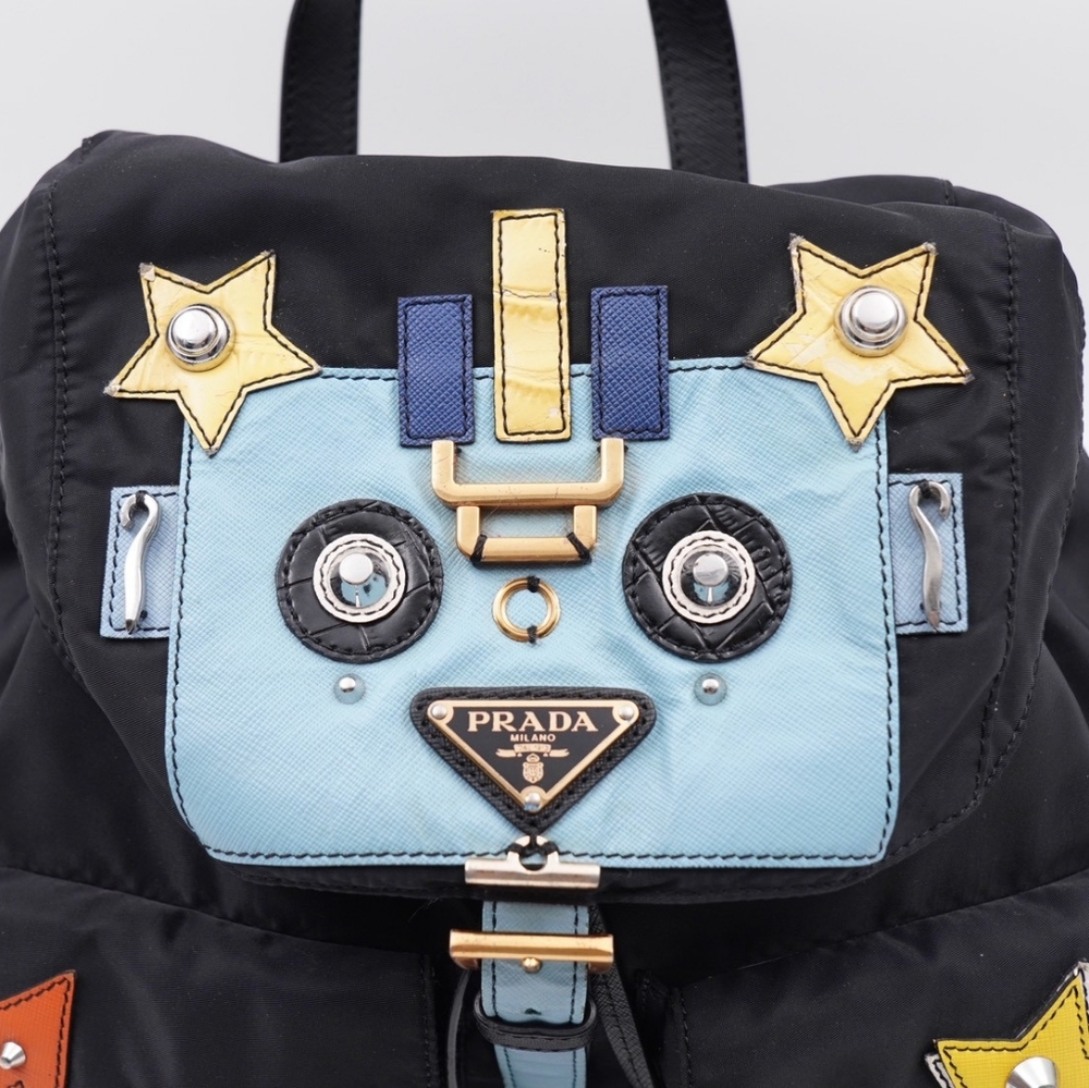 CF02 💟 Prada Tessuto nylon Robot Rucksack Backpack - Picture 3 of 12